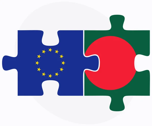 União Europeia e Bangladesh Bandeiras no puzzle —  Vetores de Stock