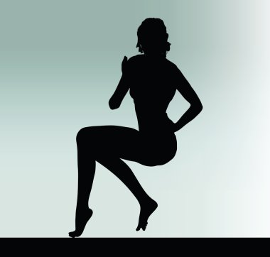 kadın siluet el hareketi ağız ile