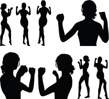 kadın siluet el jest güç ve might