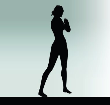 kadın siluet el hareketi ile selamlıyorum