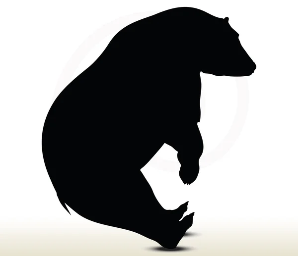白い背景の動物のクマのシルエット — ストックベクタ