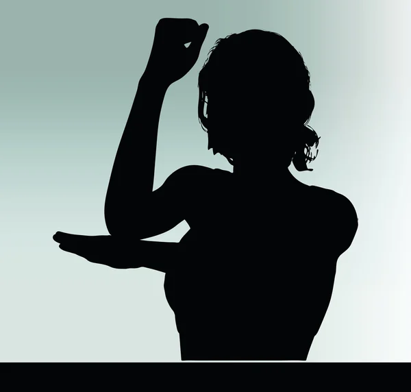 Vrouw silhouet met handgebaar — Stockvector