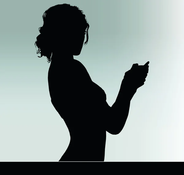 Silhouette femme avec geste de la main — Image vectorielle