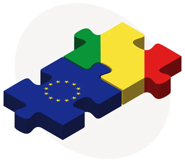 Union européenne et Congo Drapeaux en puzzle — Image vectorielle