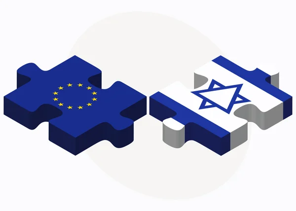 Union européenne et Israël Drapeaux en puzzle — Image vectorielle