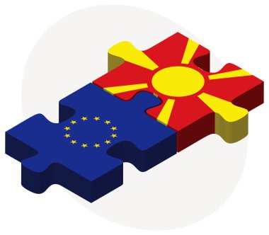 Avrupa Birliği ve Makedonya bayrakları bulmaca 