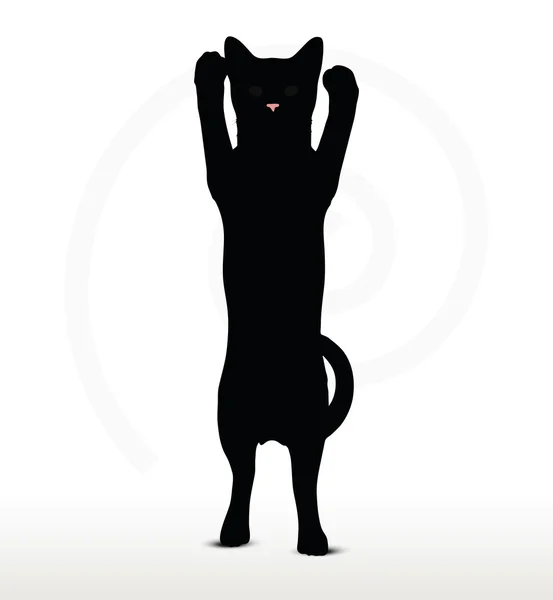 Silhouette de chat en posture de boxe — Image vectorielle