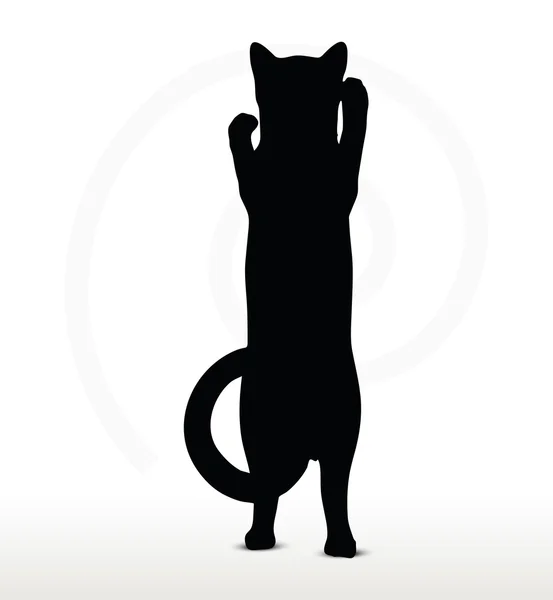Silhouette de chat en posture de boxe — Image vectorielle