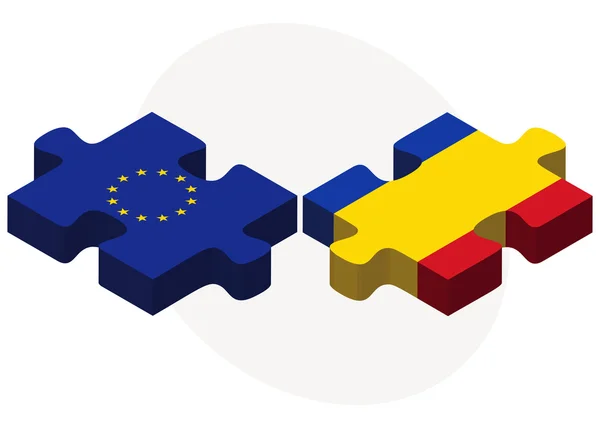 Европейский союз и Молдова Флаги в головоломке — стоковый вектор