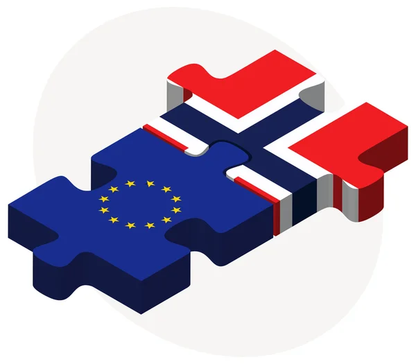 Evropské unie a Norsko příznaky — Stockový vektor