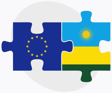 Avrupa Birliği ve Ruanda bayrakları 