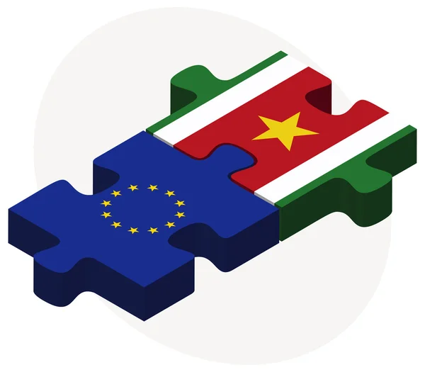 European Union and Suriname Flags — Stock Vector