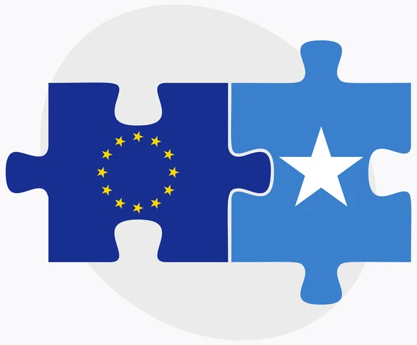 European Union and Somalia Flags — Stock Vector