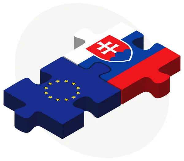 유럽 연합 및 슬로바키아 플래그 — 스톡 벡터