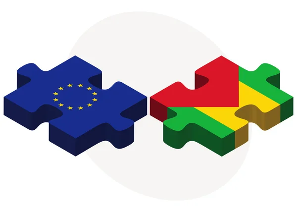 Avrupa Birliği ve Sao Tome ve Principe bayrakları — Stok Vektör