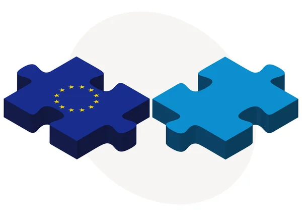 Európai Unió és a Saint Pierre és Miquelon zászlók — Stock Vector