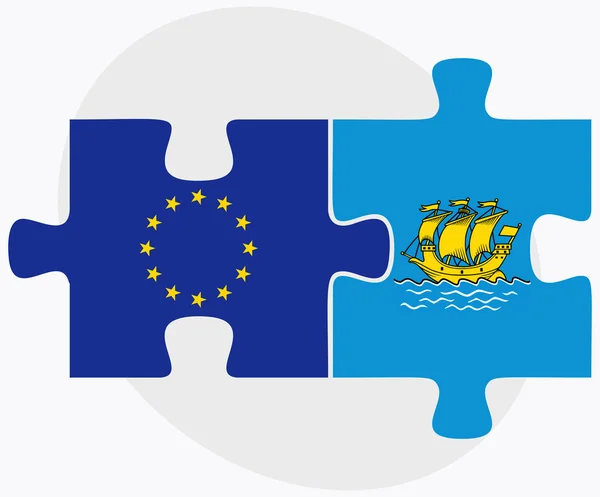 Evropská unie a Flags Saint Pierre a Miquelon — Stockový vektor