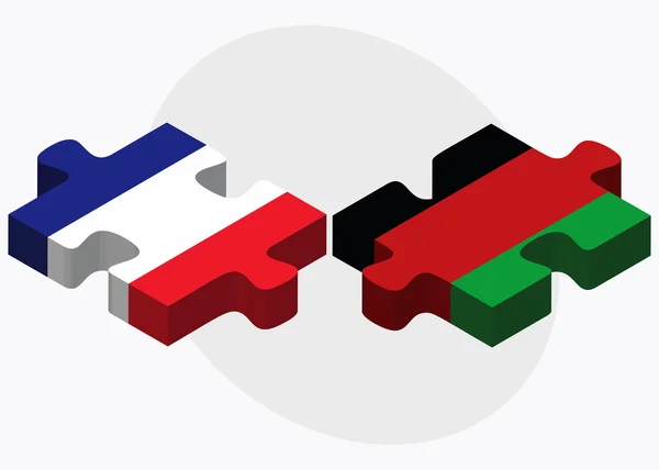 France et Afghanistan Drapeaux en puzzle — Image vectorielle