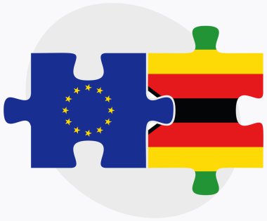 Avrupa Birliği ve Zimbabwe bayrakları 