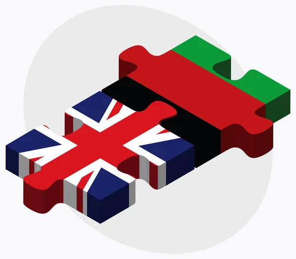 Velká Británie a Afghánistánu vlajky v puzzle — Stockový vektor