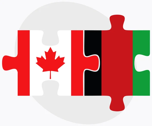 Canadá e Afeganistão Bandeiras no quebra-cabeça — Vetor de Stock