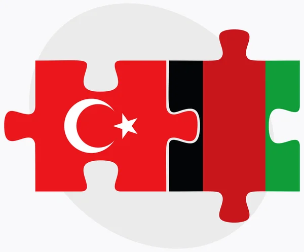 Türkei und Afghanistan Flaggen in Puzzle — Stockvektor