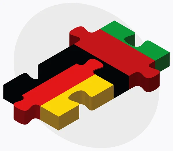 Duitsland en Afghanistan vlaggen in puzzel — Stockvector