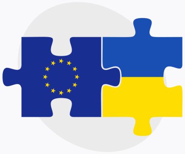 Avrupa Birliği ve Ukrayna bayrağı