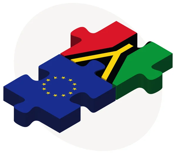 European Union and Vanuatu Flags — Stock Vector
