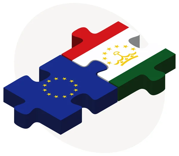Europese Unie en Tadzjikistan vlaggen — Stockvector