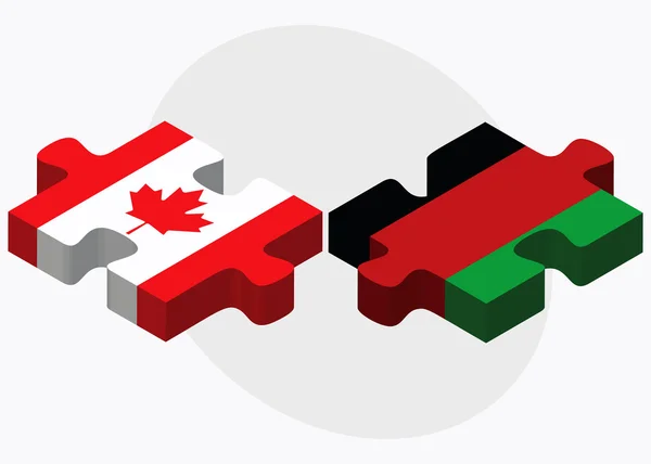 Canada and Afghanistan Flags in puzzle — Stock Vector