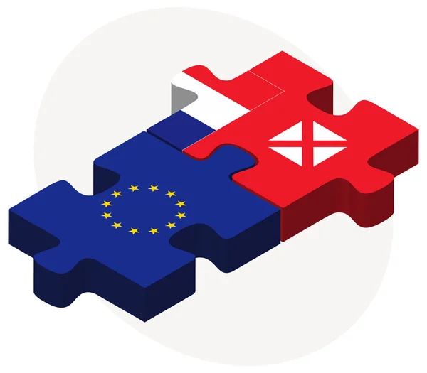 Europese Unie en Wallis en Futuna vlaggen — Stockvector