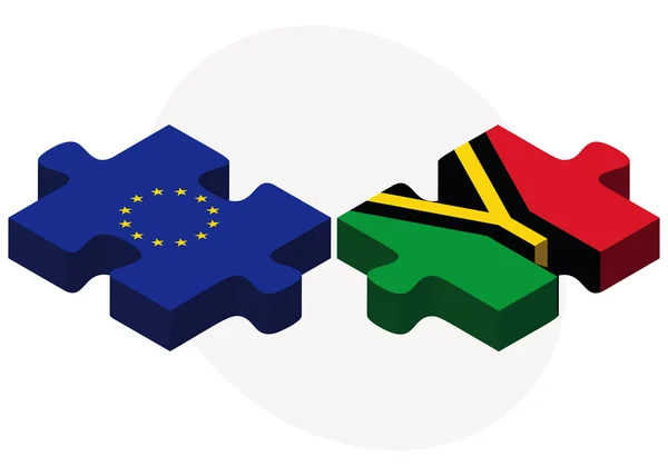 Banderas de la Unión Europea y Vanuatu — Vector de stock