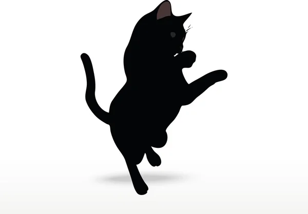 Silueta de gato en pose Reach — Vector de stock