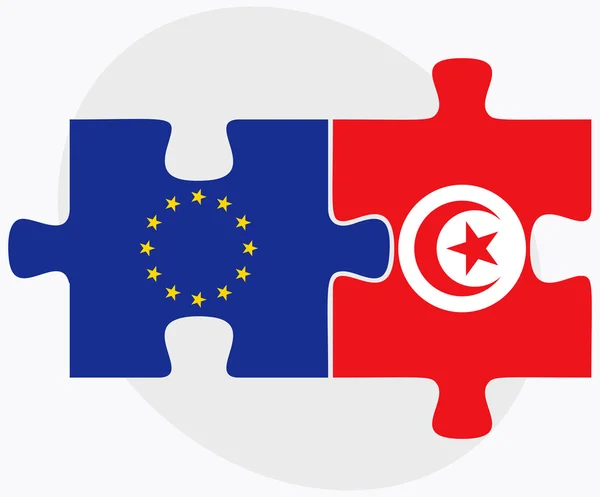 Evropská unie a Tunisko příznaky — Stockový vektor