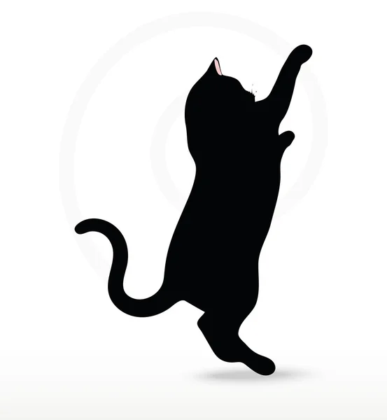 Silhouette de chat dans la pose Reach — Image vectorielle