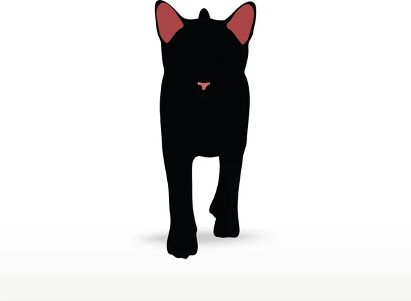 Silhouette de chat en pose de marche — Image vectorielle