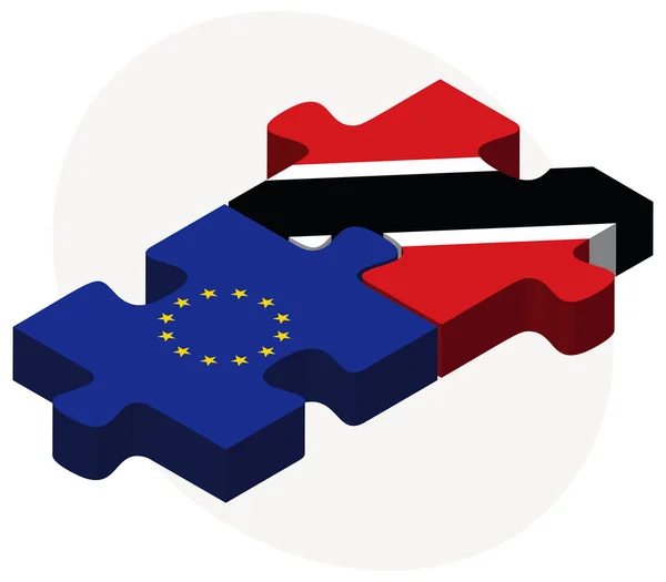 European Union and Trinidad and Tobago Flags — Stock Vector