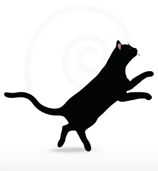 Vector Image - cat silhouette in Jumping pose — Stock Vector