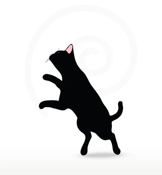 Imagem vetorial - silhueta de gato em pose de salto — Vetor de Stock