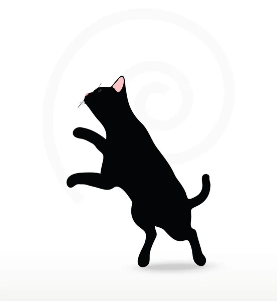 Vector Image - cat silhouette in Jumping pose — Stock Vector