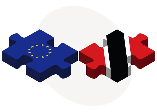 Europese Unie en Trinidad en Tobago vlaggen — Stockvector