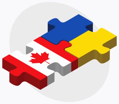 Kanada ve Ukrayna bayrakları