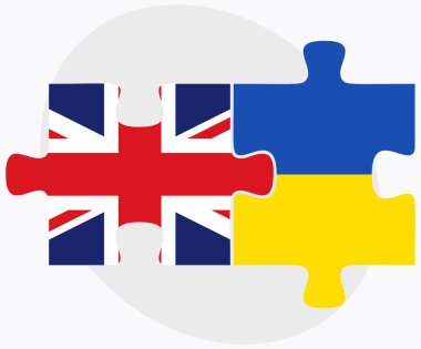 Birleşik Krallık ve Ukrayna bayrakları