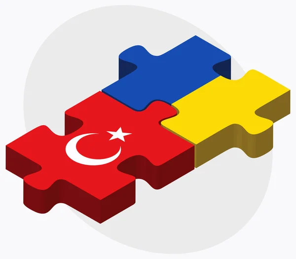 Turkiet och Ukraina flaggor — Stock vektor