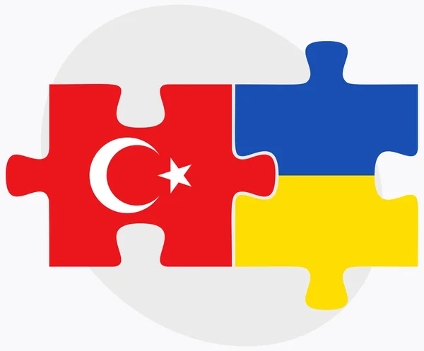 土耳其和乌克兰国旗 — 图库矢量图片