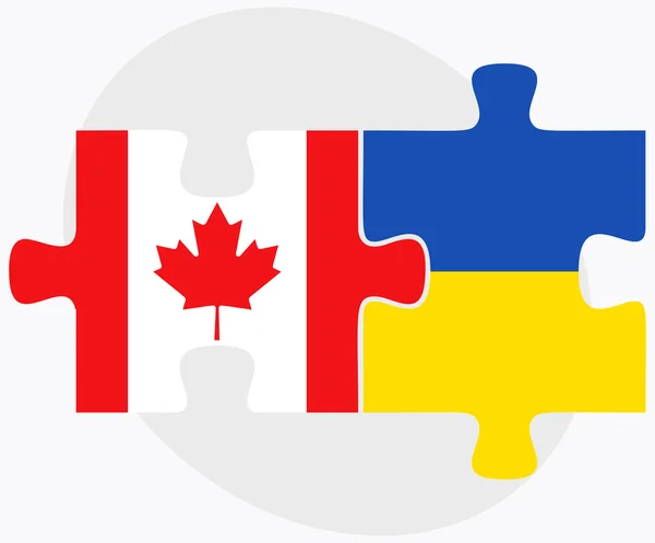 Kanada a vlajky Ukrajiny — Stockový vektor