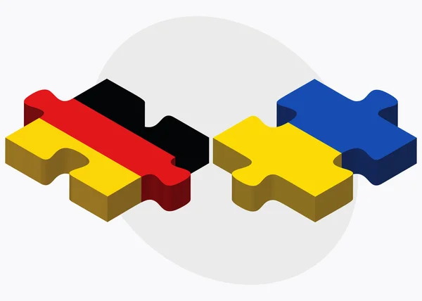 Banderas de Alemania y Ucrania — Archivo Imágenes Vectoriales