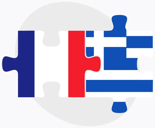 France et Grèce Drapeaux — Image vectorielle