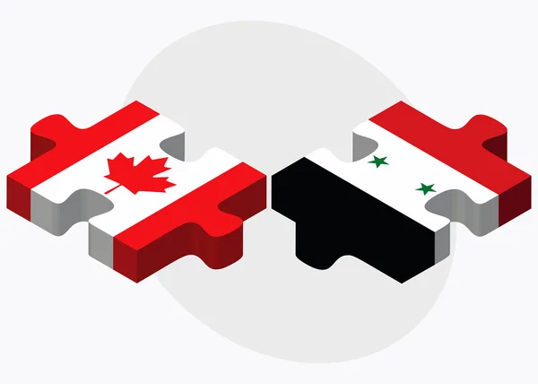 Banderas de Canadá y Siria — Vector de stock